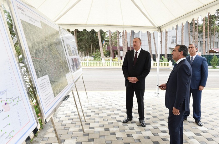 President Ilham Aliyev opened new drinking water line in Salyan 